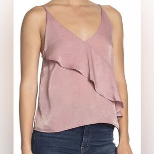 Abound Pink Ruffle Tank Top - Size Small